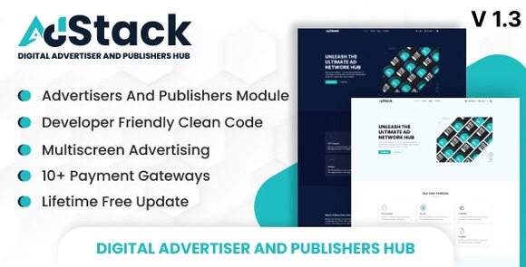 AdStack Digital Advertiser and Publishers Hub Script