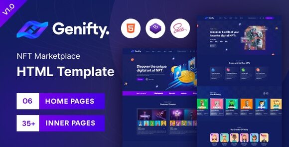 Genifty NFT Marketplace HTML Template