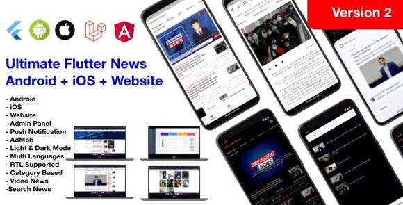 News Full App Flutter App Android iOS Website Source