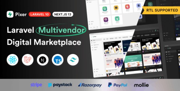 Pixer React Laravel Ecommerce Multivendor Digital Marketplace