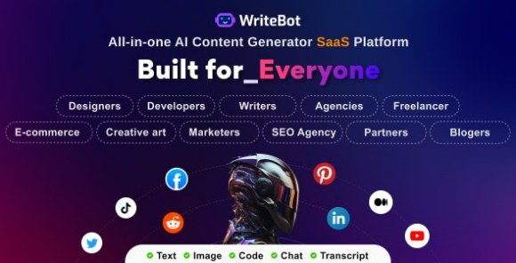 WriteBot AI Content Generator SaaS Platform Script