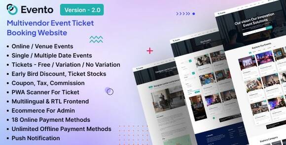 Evento Multivendor Event Ticket Booking Website Nulled