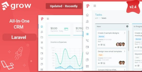 Grow CRM Laravel Project Management Nulled Script