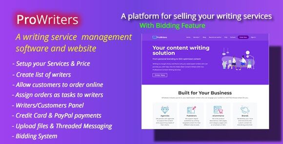 ProWriters Sell Writing Services Online Script