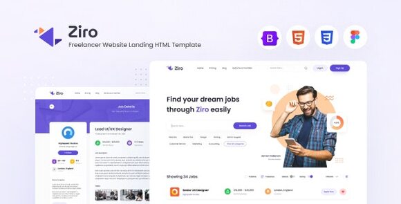 Ziro Freelancer Directory Website HTML Template