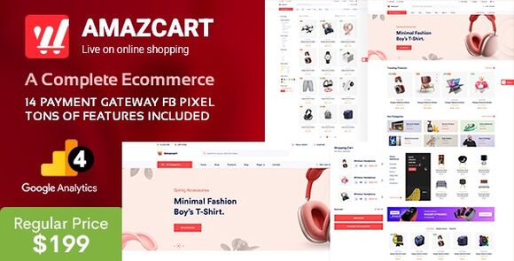 AmazCart Laravel Ecommerce System CMS Multi-Vendor Script