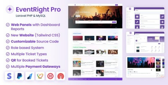 EventRight Pro Ticket Sales and Event Booking and Management System with Website SaaS Nulled