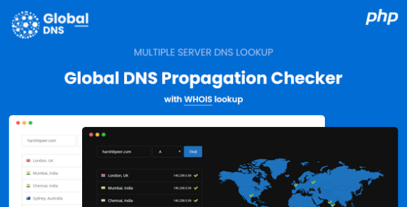 Global DNS Propagation Checker WHOIS Lookup PHP Script