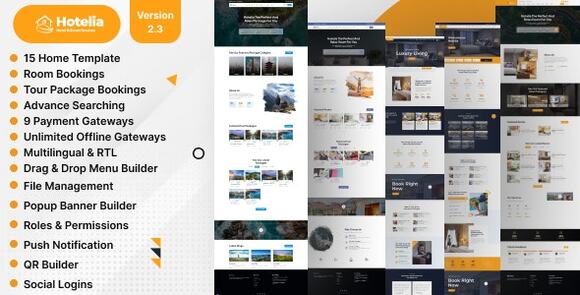 Hotelia Hotel Booking Resort Booking Management Website Script