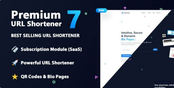 Premium URL Shortener Link Shortener Bio Pages and QR Codes Nulled Script