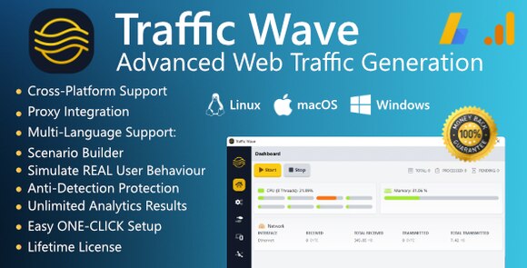 Traffic Wave Advanced Cross-Platform Web Traffic Generation Application