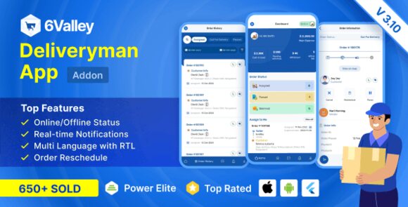 6Valley e-commerce Delivery Man Flutter App