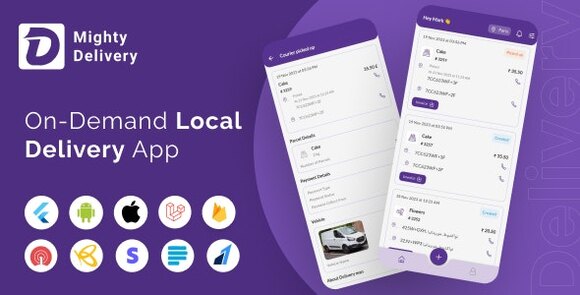 MightyDelivery On Demand Local Delivery System Flutter App