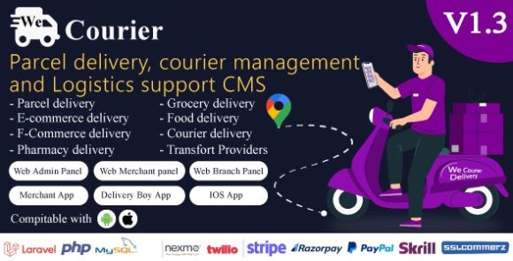 We Courier and Logistics Management CMS with Merchant Delivery App Source