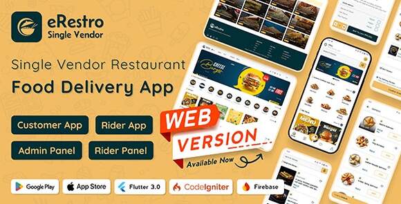 eRestro Single Vendor Restaurant Flutter App