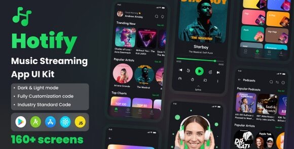 Hotify Music Streaming App React Native CLI Ui Kit