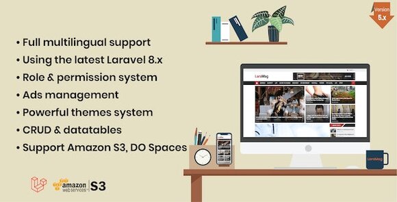 LaraMag Laravel News and Magazine Multilingual System