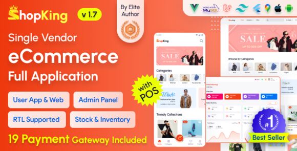 ShopKing eCommerce App with Laravel Website and Admin Panel