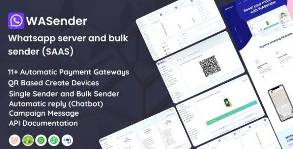 WASender WhatsApp Server and Bulk Sender SaaS Script