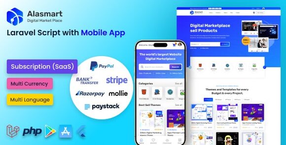 Alasmart Digital Product Download Marketplace Laravel Script Nulled
