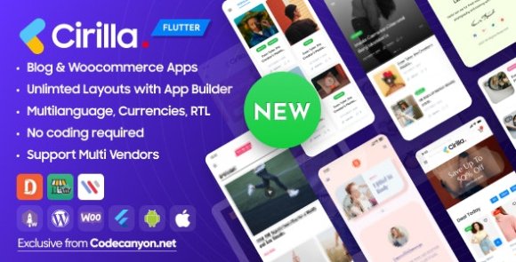 Cirilla Multipurpose Flutter App for WordPress WooCommerce App