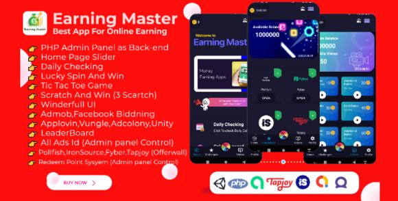 Earning Master Android Rewards Earning App with Admin Panel