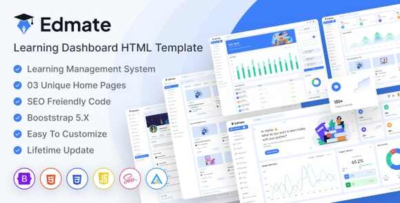 Edmate Learning Dashboard HTML Template