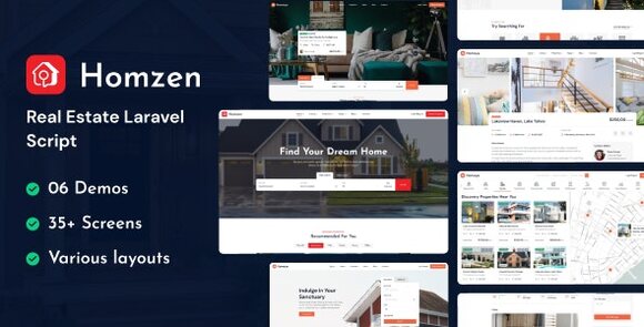 Homzen Laravel Real Estate Agency Portal Multilingual Script