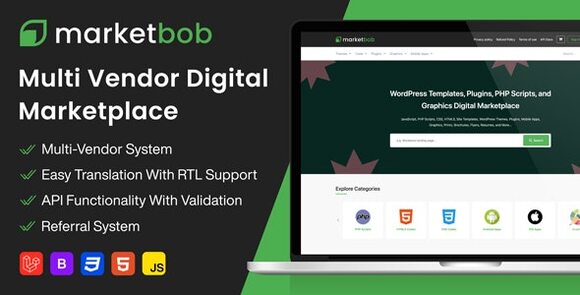 Marketbob Multi-Vendor Digital Marketplace Nulled Script